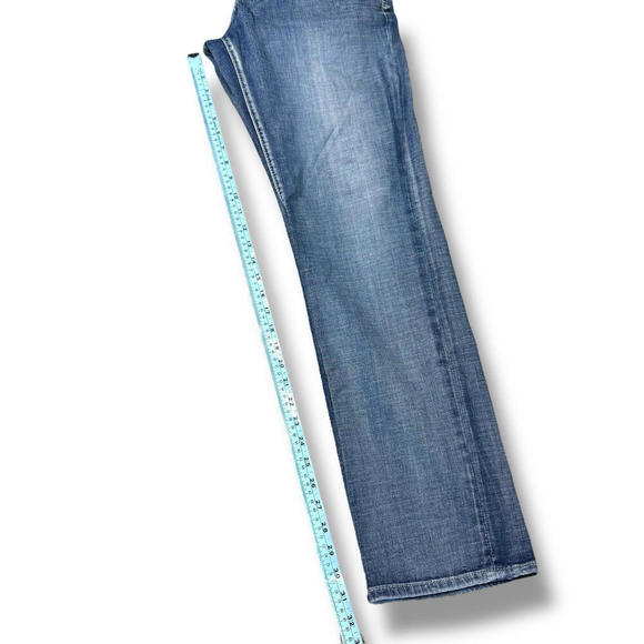 BLK.8 DNM Slim Fit Low Waist Distressed Jeans Light Wash 36x32 Straight Leg Blue - Picture 9 of 11